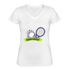 Playera Dama: Algodón Peinado Cuello V Miniatura