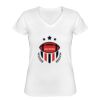 Playera Dama: Algodón Peinado Cuello V Miniatura