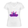 Playera Dama: Algodón Peinado Cuello V Miniatura