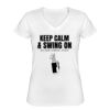 Playera Dama: Algodón Peinado Cuello V Miniatura