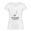 Playera Dama: Algodón Peinado Cuello V Miniatura
