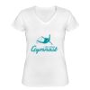 Playera Dama: Algodón Peinado Cuello V Miniatura